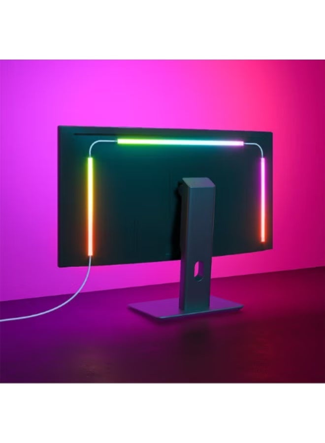 إضاءة خلفية LED للشاشة مع مزامنة ألوان الشاشة أو الموسيقى، شريط إضاءة كمبيوتر RGBIC للألعاب والأفلام، تحكم برمجي، يعمل عبر USB، بطول 24 بوصة